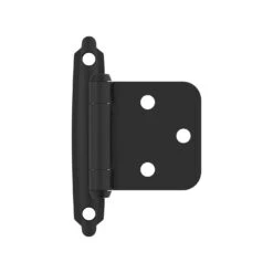 Amerock 1-3/4 In. W X 2-3/4 In. L Flat Black Steel Overlay Hinge 10 Pk