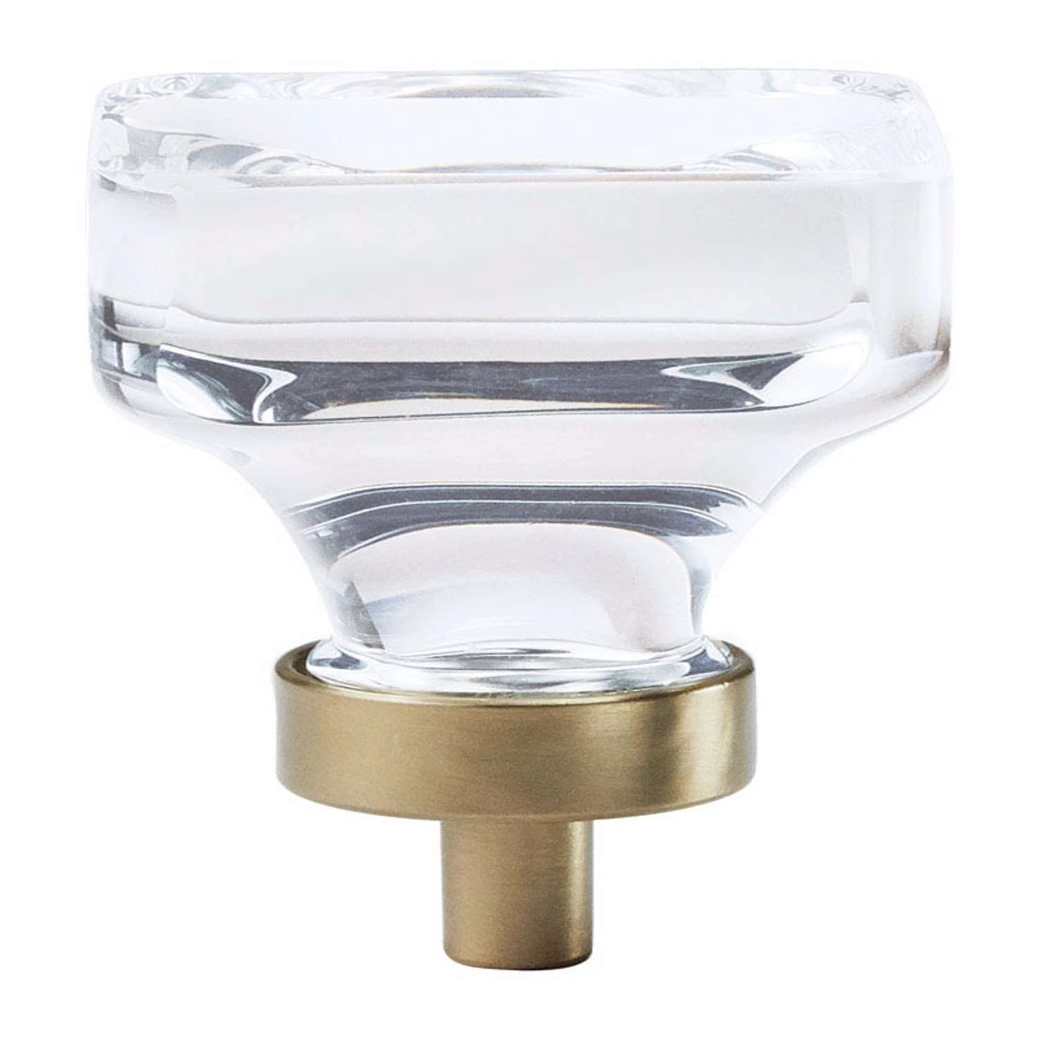 Amerock Glacio Square Cabinet Knob 1-5/16 In. Clear/Champagne 1 Pk 3 Amerock Glacio Square Cabinet Knob 1-5/16 In. Clear/Champagne 1 Pk