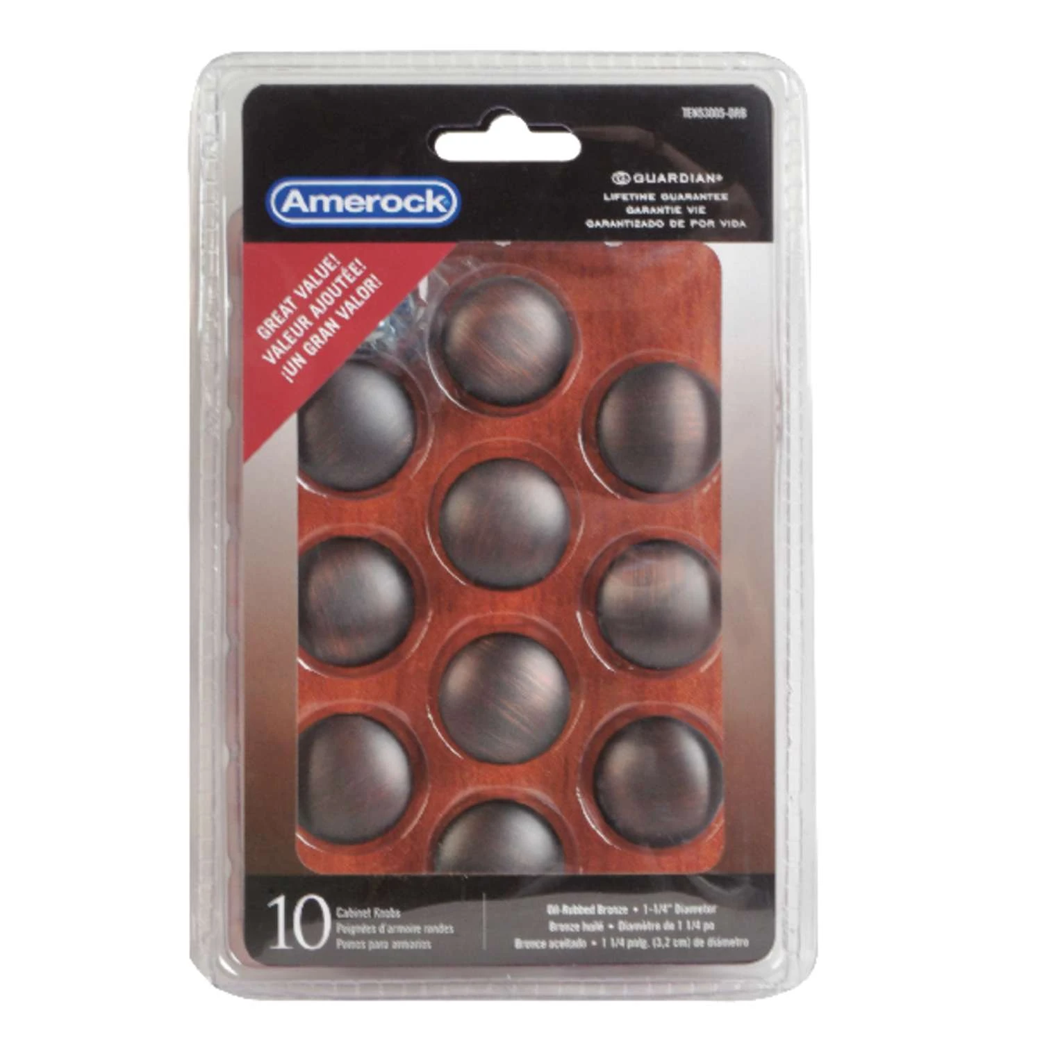 Amerock Allison Round Cabinet Knob 1-1/4 In. D 1-1/8 In. Oil Rubbed Bronze 10 Pk 3 Amerock Allison Round Cabinet Knob 1-1/4 In. D 1-1/8 In. Oil Rubbed Bronze 10 Pk