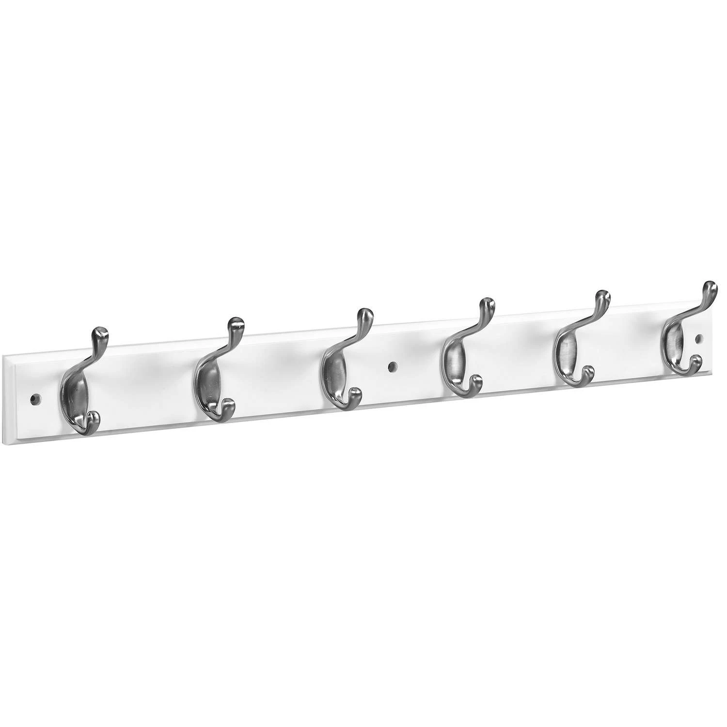 National Hardware 27 In. L Satin Nickel White Wood Satin Nickel And White Hook Rack 1 Pk 3 National Hardware 27 In. L Satin Nickel White Wood Satin Nickel And White Hook Rack 1 Pk