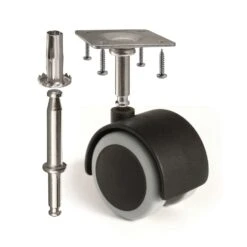 Slipstick 2 In. D Swivel Rubber Caster 264 Lb 4 Pk