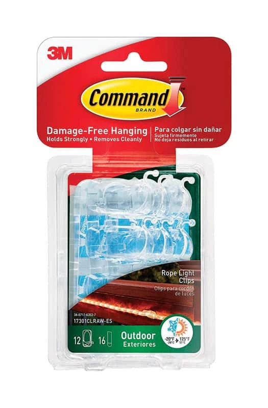 3M Command Small Plastic Light Clips 1.33 In. L 12 Pk 3 3M Command Small Plastic Light Clips 1.33 In. L 12 Pk