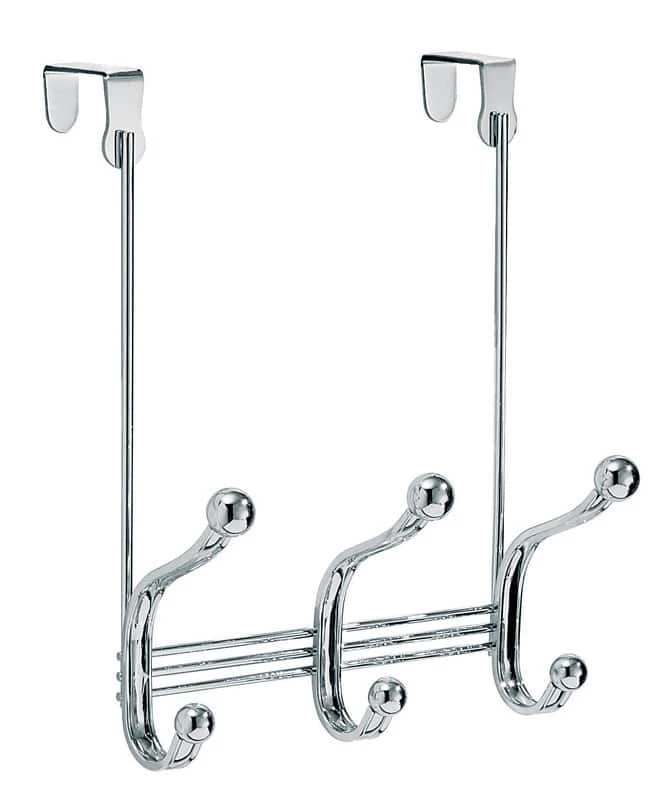 IDesign 8-1/3 In. L Chrome Silver Steel Small/Medium York Lyra 3-Hook Over The Door Rack 1 Pk 3 IDesign 8-1/3 In. L Chrome Silver Steel Small/Medium York Lyra 3-Hook Over The Door Rack 1 Pk