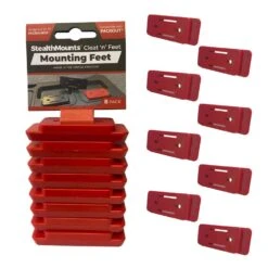 StealthMounts Red ABS Mounting Feet Tool Organizer 8 Pk