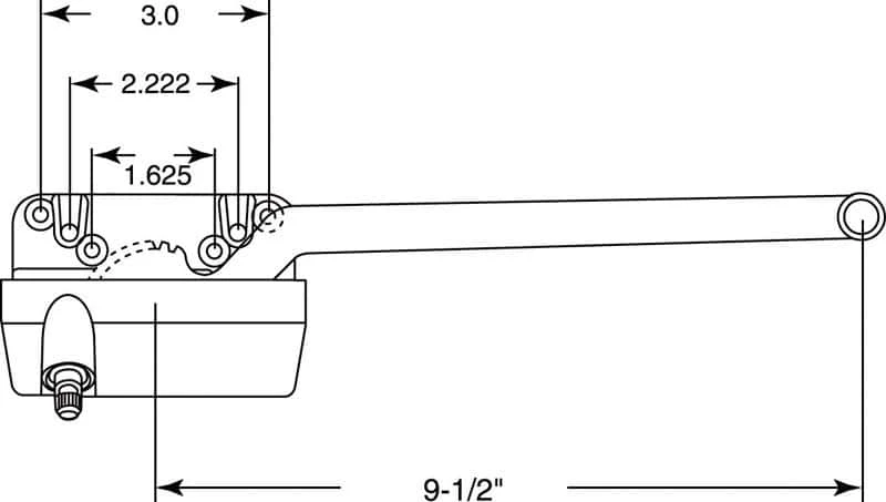 Prime-Line White Steel Right Single-Arm Casement Window Operator For Truth 4 Prime-Line White Steel Right Single-Arm Casement Window Operator For Truth - Image 2