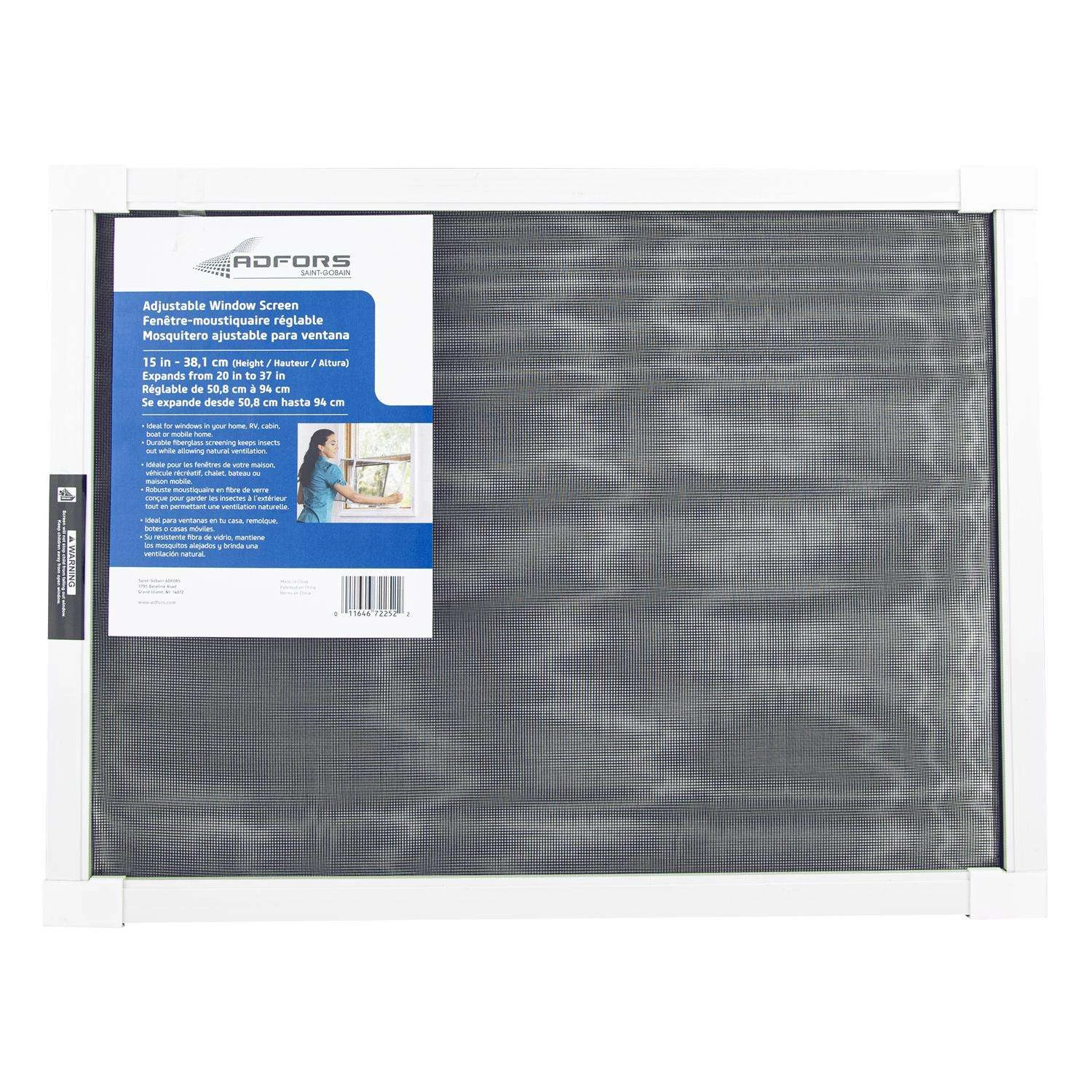 Saint-Gobain ADFORS 20 37 In. W In. Fiberglass Adjustable Window Screen 3 Saint-Gobain ADFORS 20 37 In. W In. Fiberglass Adjustable Window Screen
