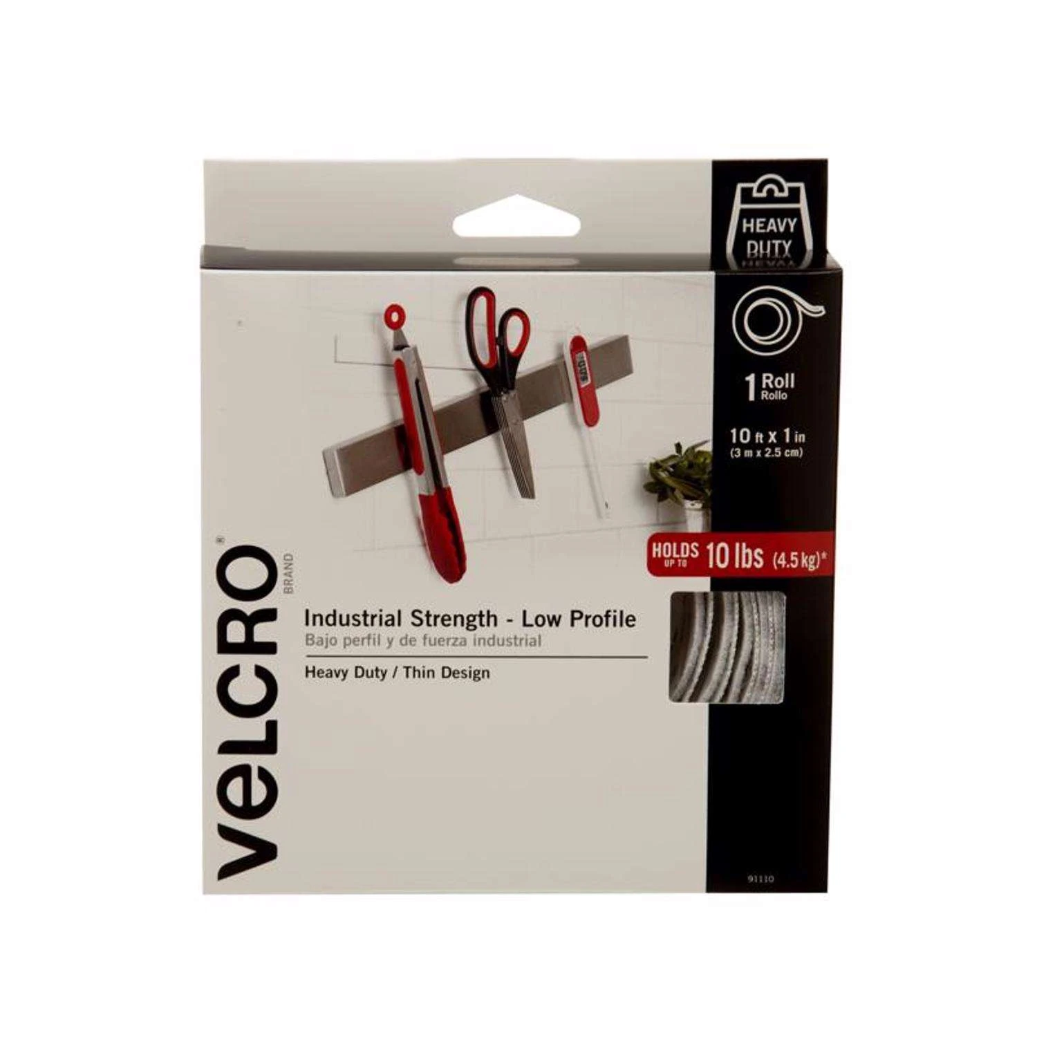 VELCRO Brand Heavy Duty Low Profile Large Nylon Hook And Loop Fastener 120 In. L 1 Pk 3 VELCRO Brand Heavy Duty Low Profile Large Nylon Hook And Loop Fastener 120 In. L 1 Pk