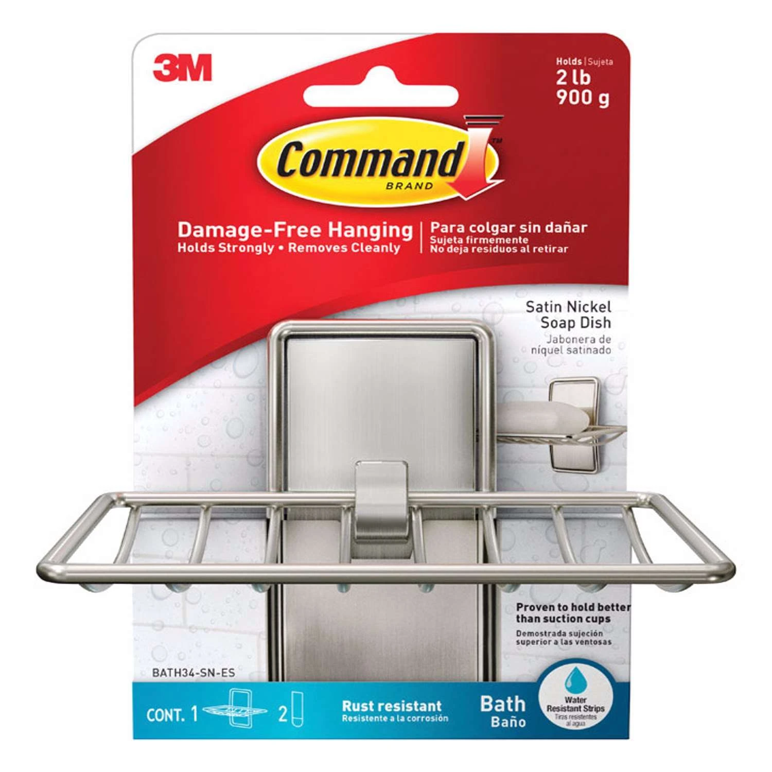 3M Command Medium Metal Soap Dish 4.92 In. L 1 Pk 3 3M Command Medium Metal Soap Dish 4.92 In. L 1 Pk