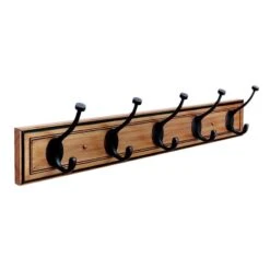 Amerock 27 In. L Pine/Zinc Medium 5-Hook Rack 1 Pk