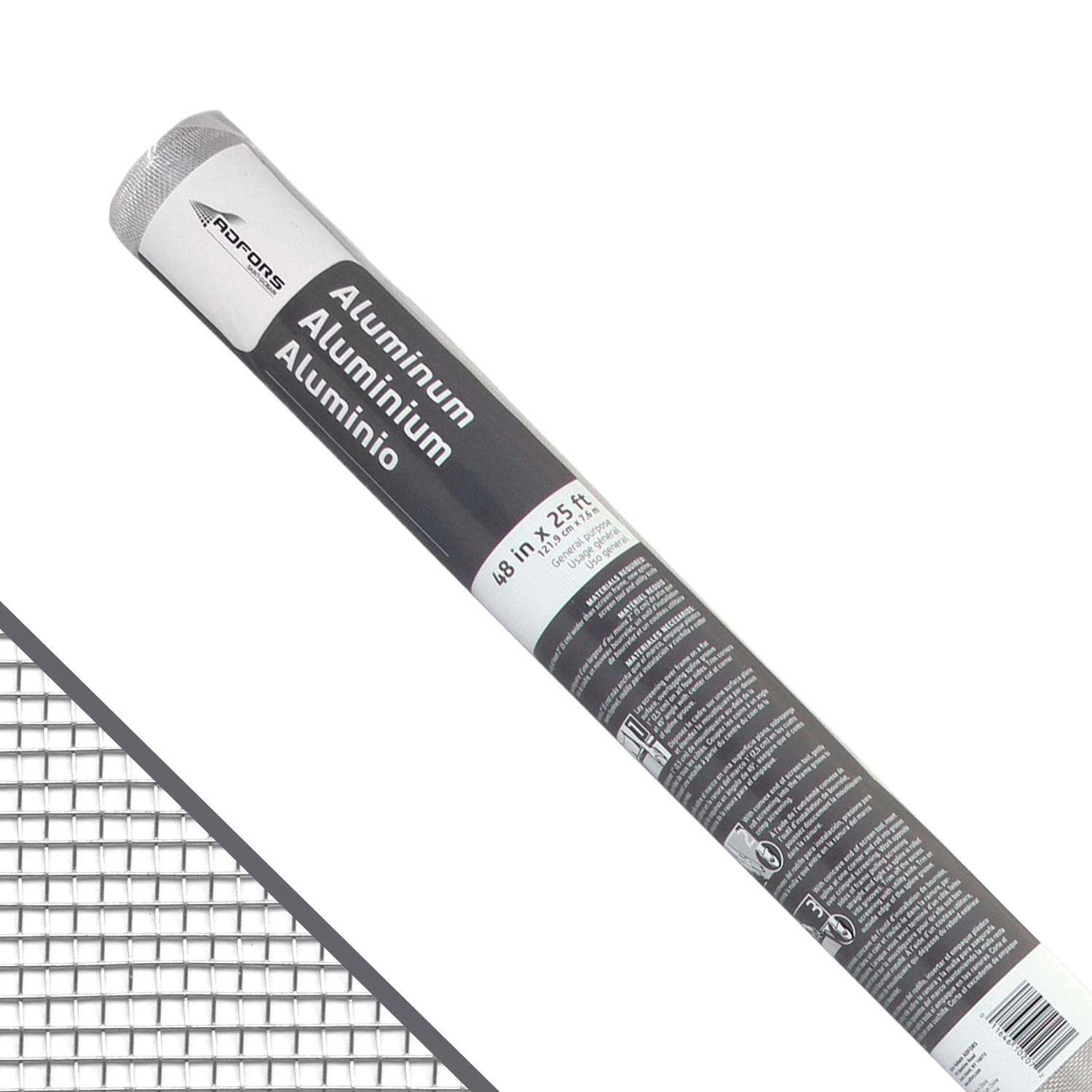 Saint-Gobain ADFORS 48 In. W X 25 Ft. L Silver Aluminum Insect Screen Cloth 3 Saint-Gobain ADFORS 48 In. W X 25 Ft. L Silver Aluminum Insect Screen Cloth
