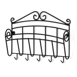 Spectrum Scroll 10.75 In. L Black Steel Key/Mail Organizer 1 Pk