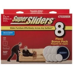 SuperSliders Tan Assorted In. Adhesive Plastic Chair Glide Set 8 Pk