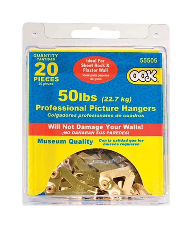 Hillman OOK Brass-Plated Blue Hanger Picture Hanging Kit 50 Lb 20 Pk 3 Hillman OOK Brass-Plated Blue Hanger Picture Hanging Kit 50 Lb 20 Pk