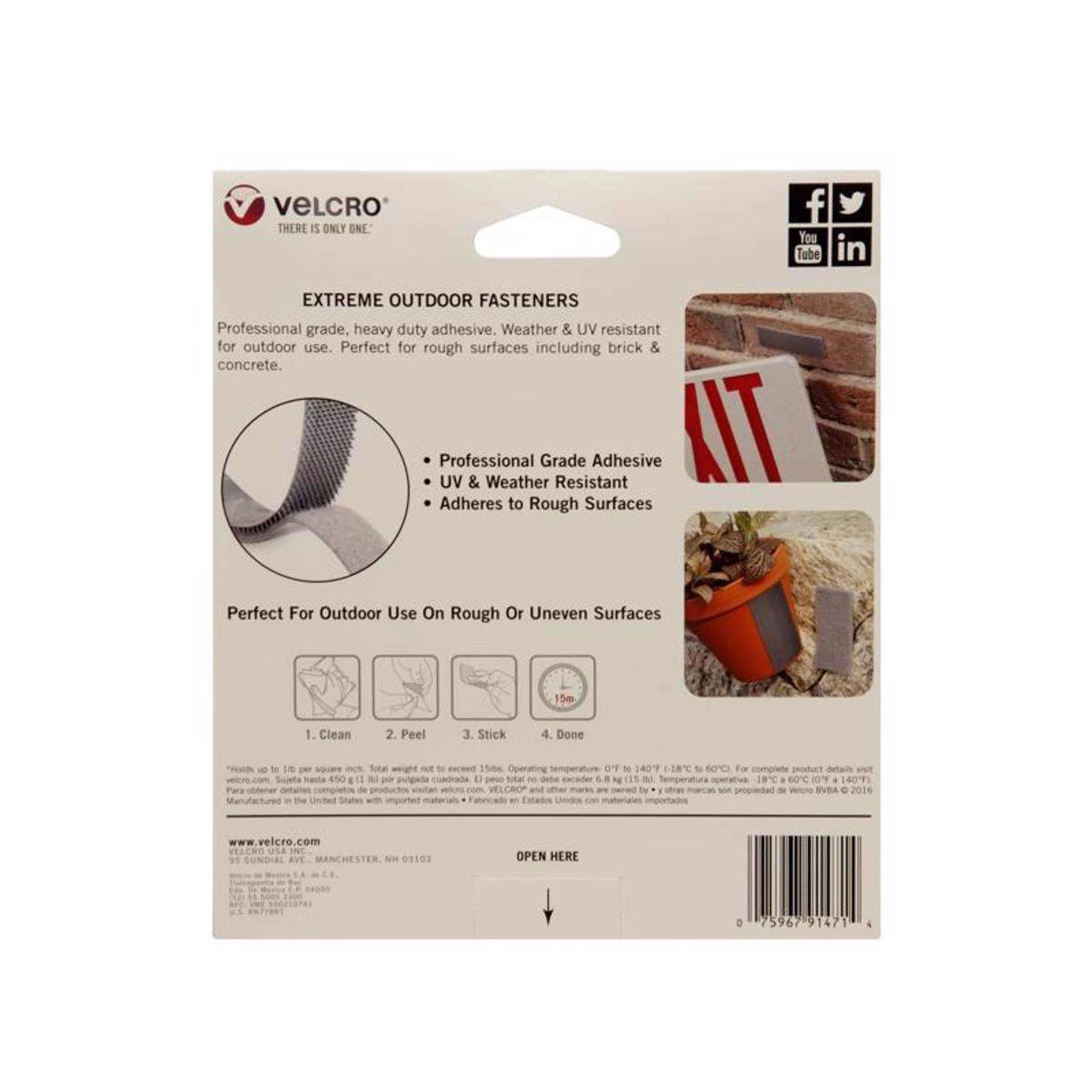 VELCRO Brand Extreme Outdoor Small Nylon Hook And Loop Fastener 4 In. L 3 Pk 5 VELCRO Brand Extreme Outdoor Small Nylon Hook And Loop Fastener 4 In. L 3 Pk - Image 3