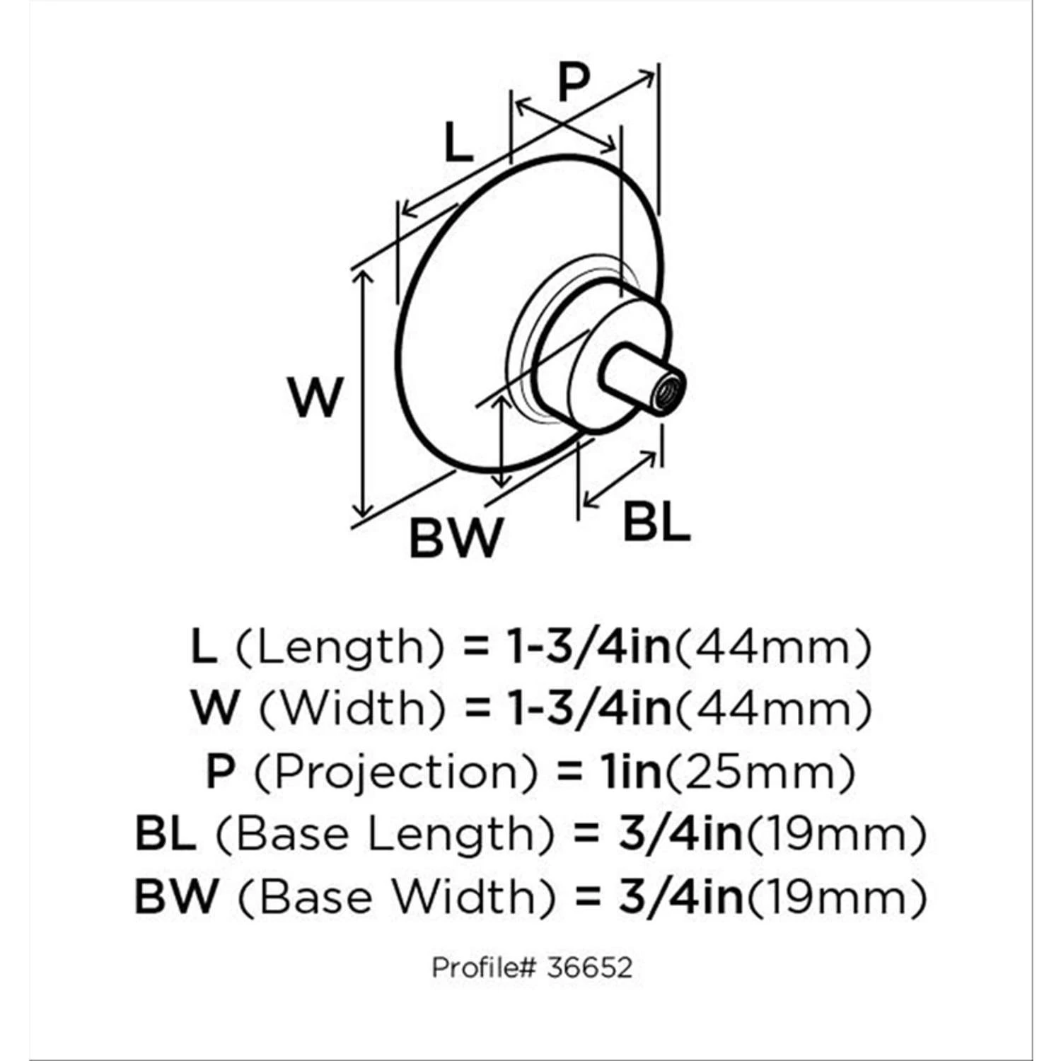 Amerock Glacio Round Cabinet Knob 1-3/4 In. D 1 In. Clear/Polished Nickel 1 Pk 4 Amerock Glacio Round Cabinet Knob 1-3/4 In. D 1 In. Clear/Polished Nickel 1 Pk - Image 2