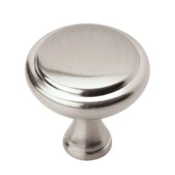 Amerock E Trad Round Cabinet Knob 1-1/4 In. D Satin Nickel 6 Pk