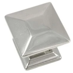 MNG Transitional Square Cabinet Knob 1 In. D 1.16 In. Polished Nickel 1 Pk