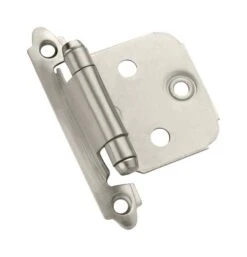 Amerock 1-13/16 In. W X 2-3/4 In. L Satin Nickel Silver Steel Cabinet Hinge 10 Pk