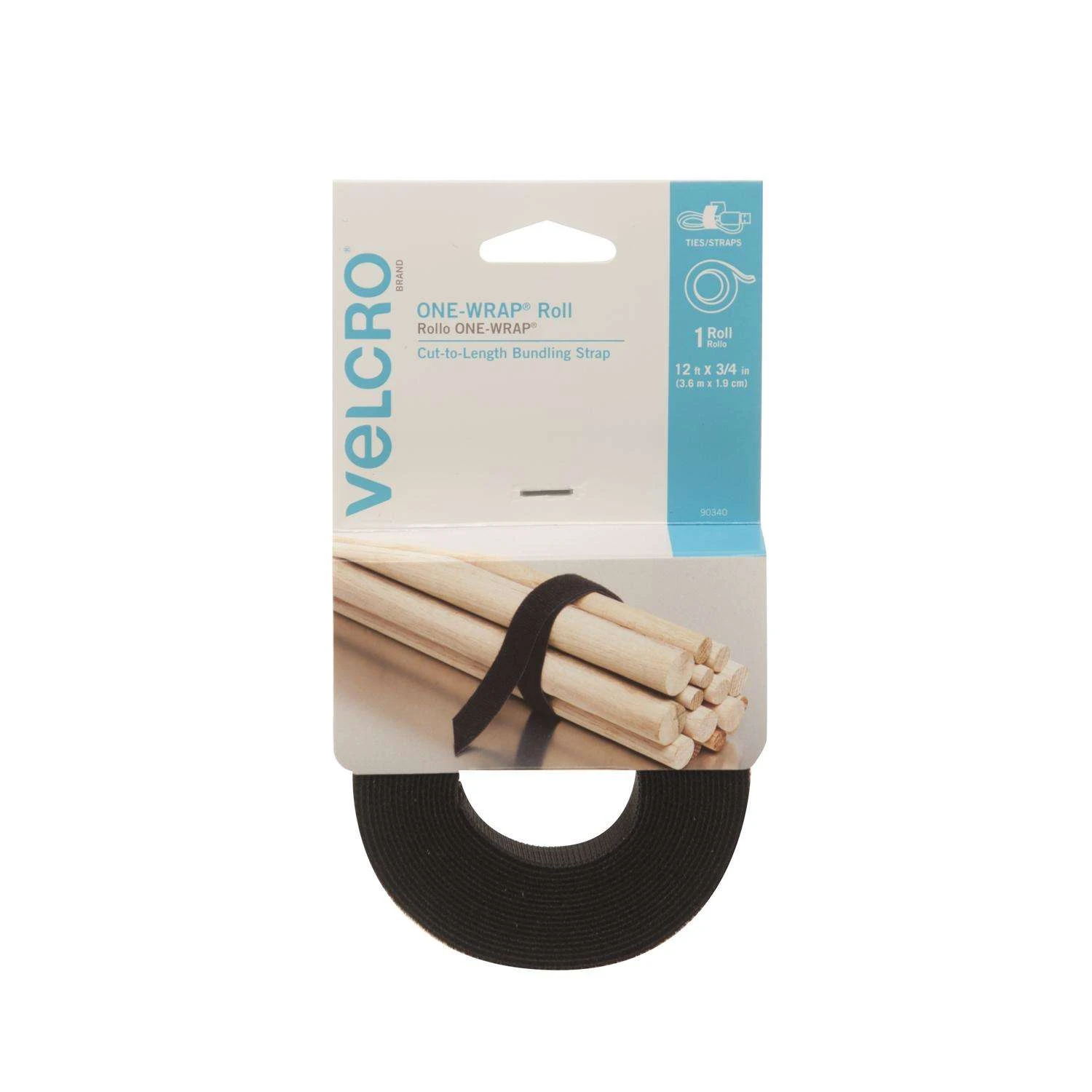 VELCRO Brand ONE-WRAP Large Nylon Strap 144 In. L 1 Pk 3 VELCRO Brand ONE-WRAP Large Nylon Strap 144 In. L 1 Pk