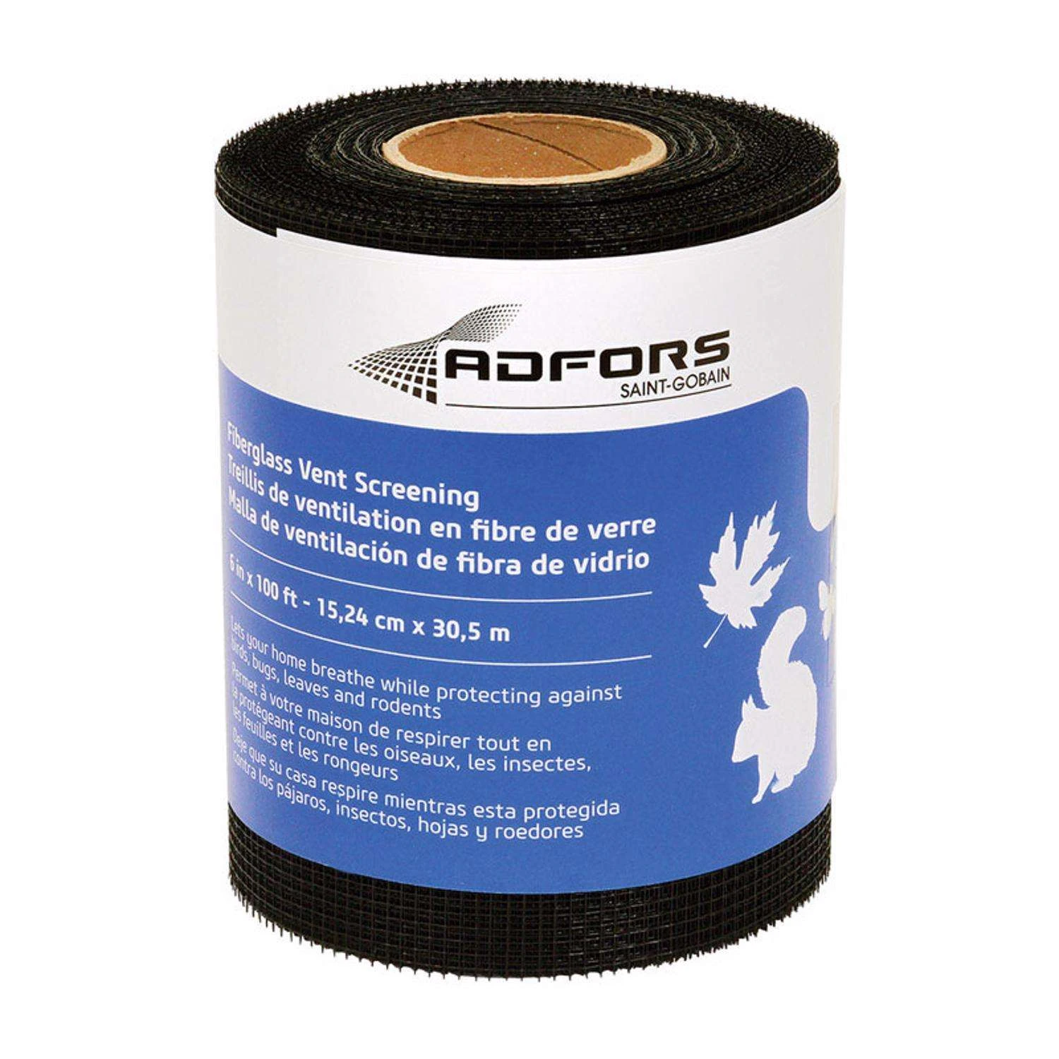 Saint-Gobain ADFORS 6 In. W X 100 Ft. L Charcoal Fiberglass Vent Screen 3 Saint-Gobain ADFORS 6 In. W X 100 Ft. L Charcoal Fiberglass Vent Screen