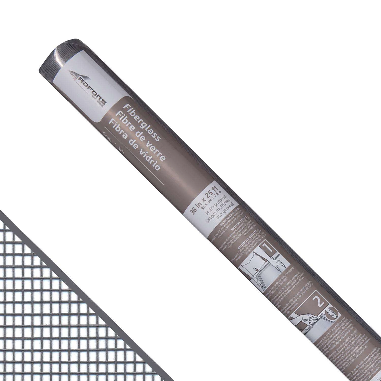 Saint-Gobain ADFORS 36 In. W X 25 Ft. L Gray Fiberglass Insect Screen Cloth 3 Saint-Gobain ADFORS 36 In. W X 25 Ft. L Gray Fiberglass Insect Screen Cloth