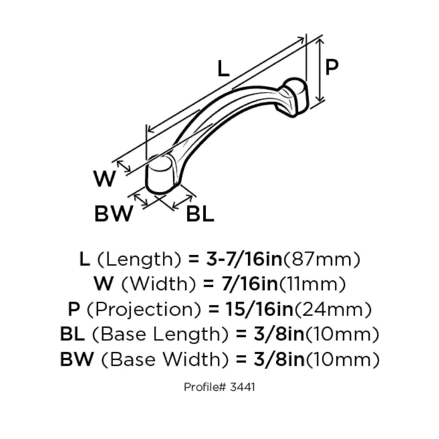 Amerock Allison Cabinet Pull 3 In. Polished Brass 10 Pk 4 Amerock Allison Cabinet Pull 3 In. Polished Brass 10 Pk - Image 2