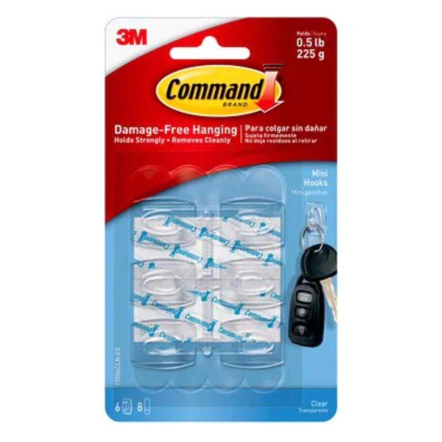3M Command Mini Plastic Hook 1.08 In. L 1 Pk 3 3M Command Mini Plastic Hook 1.08 In. L 1 Pk