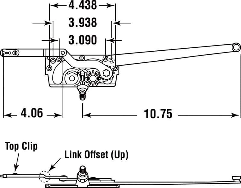 Prime-Line Gray Steel Right Dual-Arm Casement Window Operator For EntryGard 4 Prime-Line Gray Steel Right Dual-Arm Casement Window Operator For EntryGard - Image 2