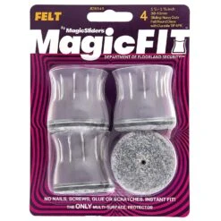 Magic Fit Magic Sliders Gray Push-On Felt Sliding Discs 4 Pk