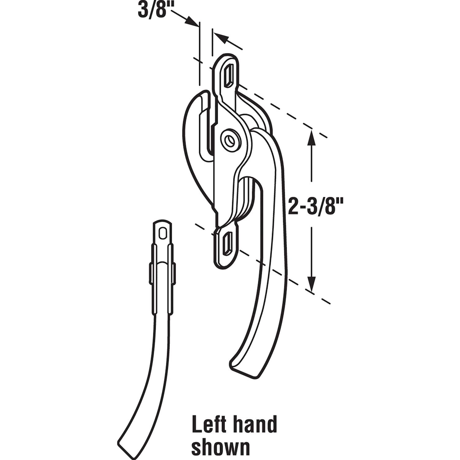 Prime-Line 1.1 In. L Aluminum Silver Zinc Left Casement Locking Handle Casement Operator Tee Handle 3 Prime-Line 1.1 In. L Aluminum Silver Zinc Left Casement Locking Handle Casement Operator Tee Handle