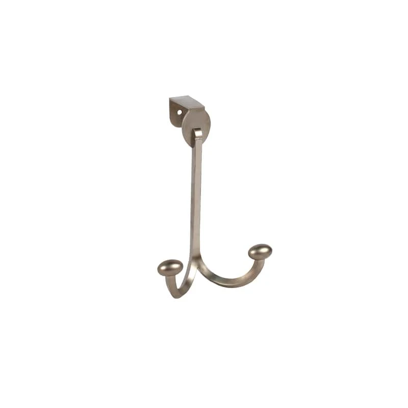 Spectrum 4.3 In. L Satin Nickel Silver Zinc Double Clothes Hook 1 Pk 3 Spectrum 4.3 In. L Satin Nickel Silver Zinc Double Clothes Hook 1 Pk