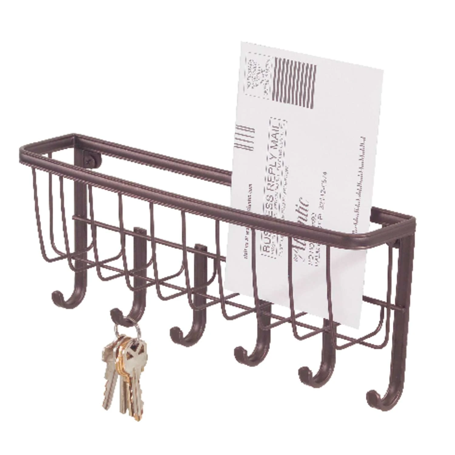 IDesign Yark 10-3/4 In. L Bronze Brown Metal Small Mail/Key Rack 1 Pk 3 IDesign Yark 10-3/4 In. L Bronze Brown Metal Small Mail/Key Rack 1 Pk