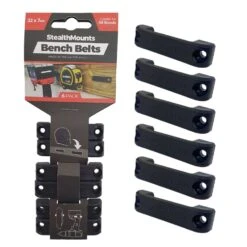 StealthMounts 1.2 In. L Black ABS Bench Belts Tool Holder 6 Pk