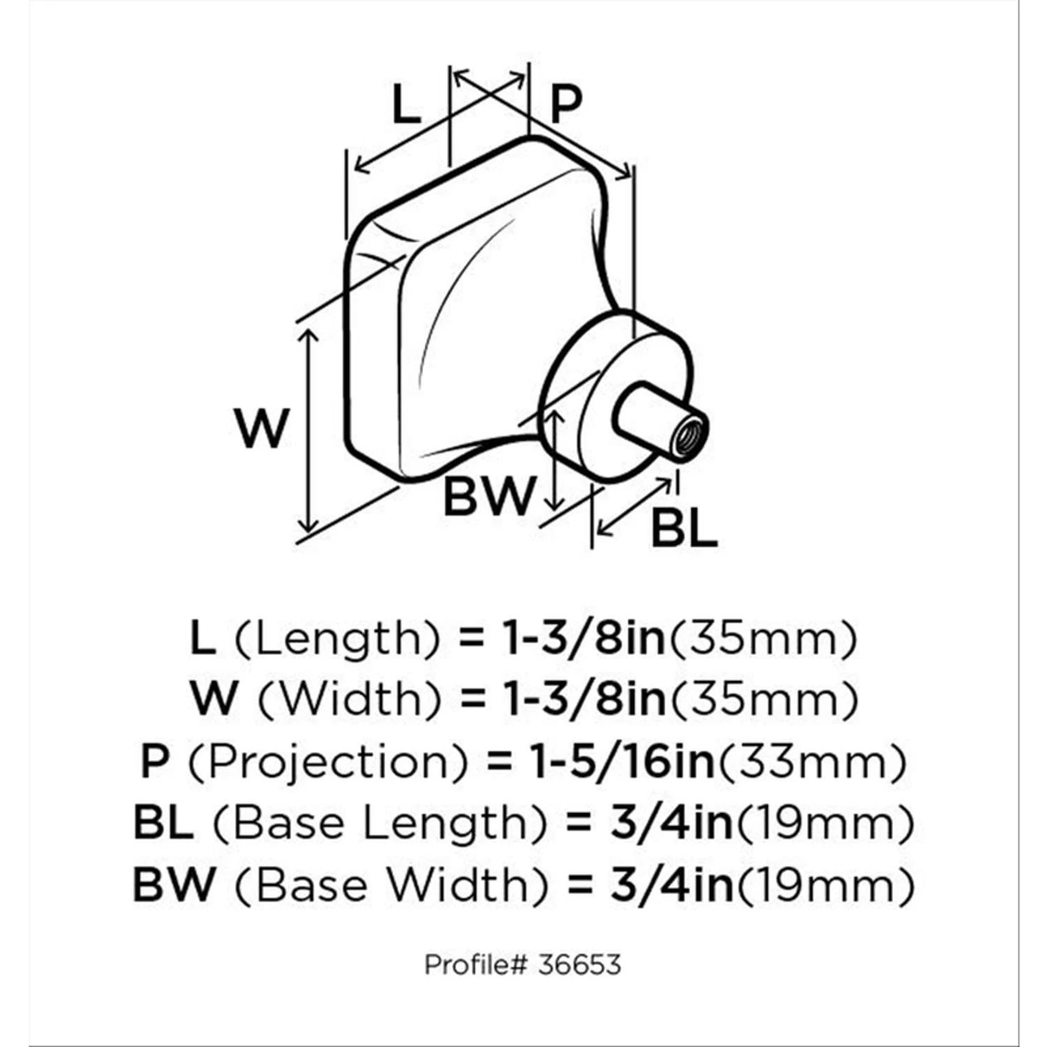 Amerock Glacio Square Cabinet Knob 1-5/16 In. Clear/Champagne 1 Pk 6 Amerock Glacio Square Cabinet Knob 1-5/16 In. Clear/Champagne 1 Pk - Image 4