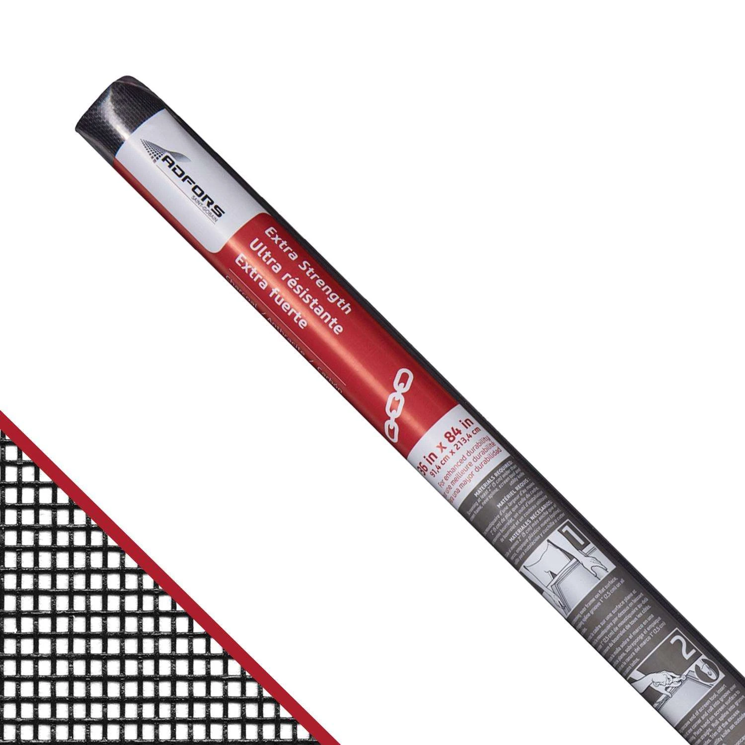 Saint-Gobain ADFORS Extra Strength 36 In. W X 7 Ft. L Charcoal Fiberglass Insect Screen Cloth 3 Saint-Gobain ADFORS Extra Strength 36 In. W X 7 Ft. L Charcoal Fiberglass Insect Screen Cloth