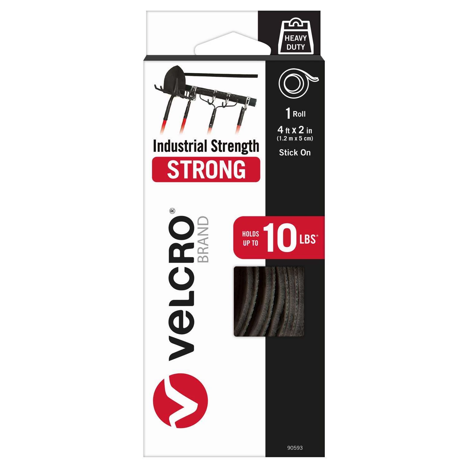VELCRO Brand Industrial Strength Medium Nylon Hook And Loop Fastener 48 In. L 1 Pk 3 VELCRO Brand Industrial Strength Medium Nylon Hook And Loop Fastener 48 In. L 1 Pk