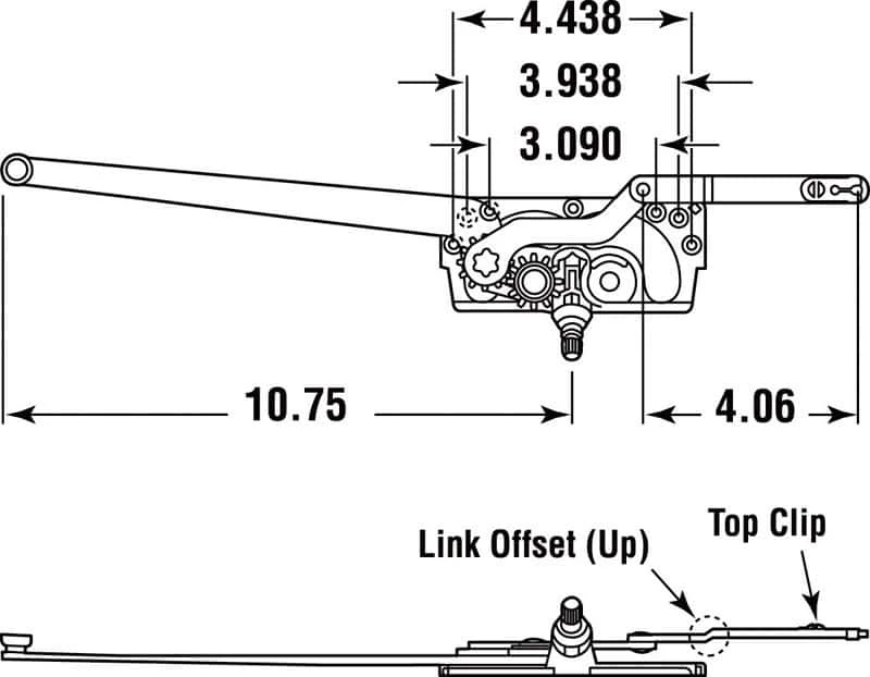 Prime-Line Gray Steel Left Dual-Arm Casement Window Operator For EntryGard 4 Prime-Line Gray Steel Left Dual-Arm Casement Window Operator For EntryGard - Image 2