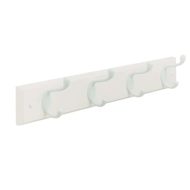 Amerock 18 In. L White Fiberboard/Zinc Medium Hook Rack 1 Pk 3 Amerock 18 In. L White Fiberboard/Zinc Medium Hook Rack 1 Pk