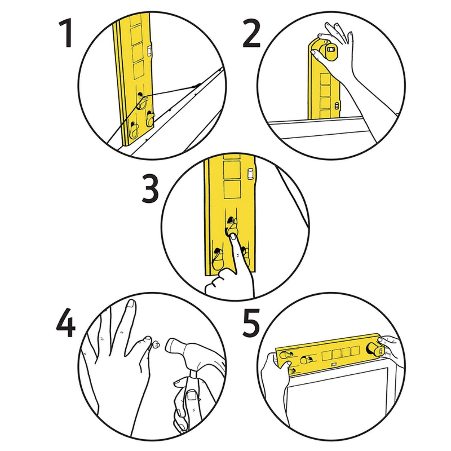 Hang And Level Yellow Hang And Level Picture Hanger 10 Lb 1 Each 5 Hang And Level Yellow Hang And Level Picture Hanger 10 Lb 1 Each - Image 3