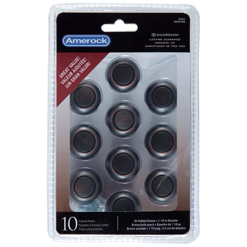 Amerock Allison Round Cabinet Knob 1-1/4 In. D Oil Rubbed Bronze 10 Pk 4 Amerock Allison Round Cabinet Knob 1-1/4 In. D Oil Rubbed Bronze 10 Pk - Image 2