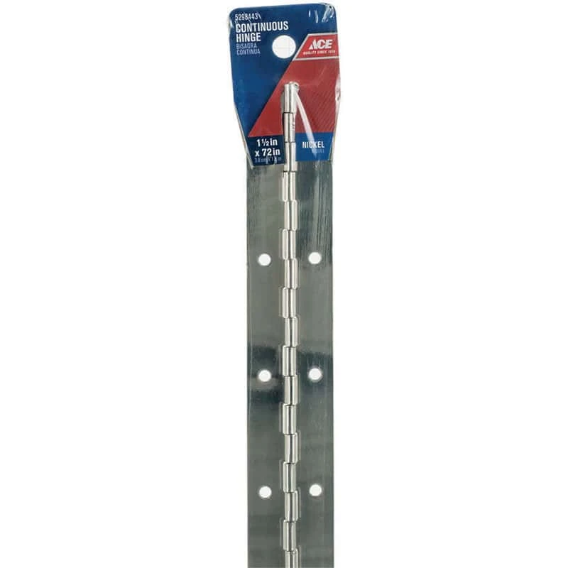 Ace 1-1/2 In. W X 72 In. L Nickel Steel Continuous Hinge 1 Pk 4 Ace 1-1/2 In. W X 72 In. L Nickel Steel Continuous Hinge 1 Pk - Image 2