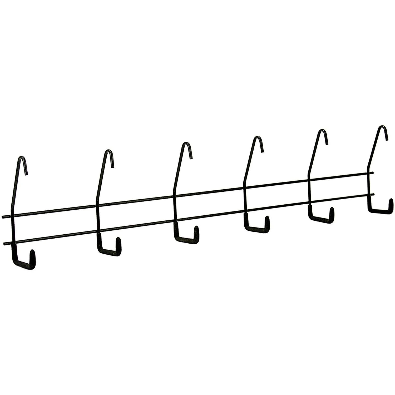 Crawford 28.5 In. L Powder Coated Black Steel Long Handle Hanger Utility 6-Hook Rack 10 Lb. Cap. 1 P 3 Crawford 28.5 In. L Powder Coated Black Steel Long Handle Hanger Utility 6-Hook Rack 10 Lb. Cap. 1 P