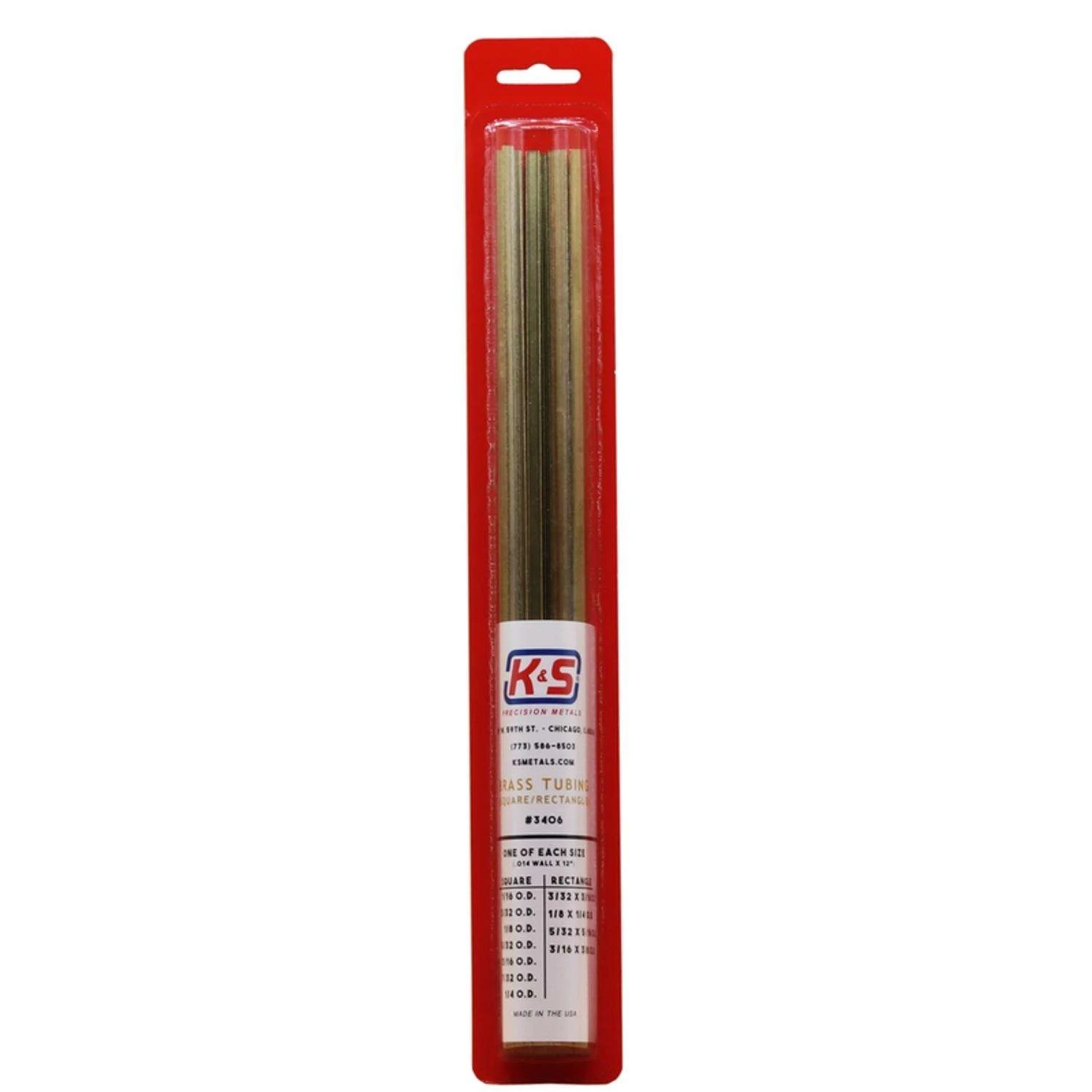 K&S 12 In. L Square/Rectangular Brass Tube 11 Pk 3 K&S 12 In. L Square/Rectangular Brass Tube 11 Pk