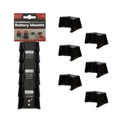 StealthMounts Black ABS Battery Mounts Holder 6 Pk