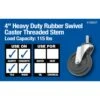Titan 4 In. D Swivel Rubber Caster 115 Lb 1 Pk 1 Titan 4 In. D Swivel Rubber Caster 115 Lb 1 Pk -Supply Tools Market e7de9607 2d27 4370 801b 188a420a84a5