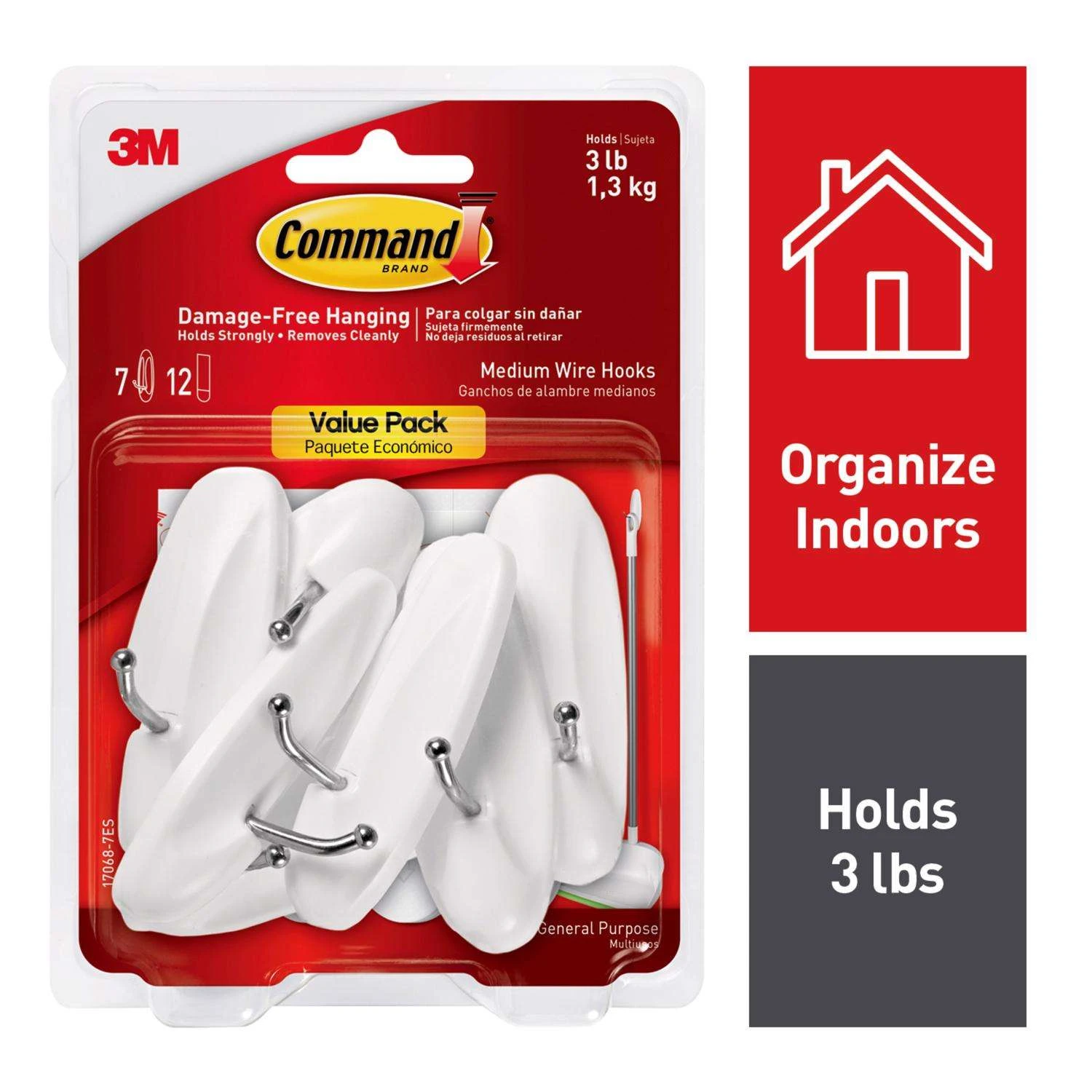 3M Command Medium Plastic Hook 3.16 In. L 7 Pk 4 3M Command Medium Plastic Hook 3.16 In. L 7 Pk - Image 2
