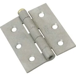 National Hardware 2-1/2 In. W X 3 In. L Galvanized Silver Steel Broad Hinge 2 Pk