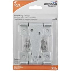 National Hardware 4 In. L Galvanized Silver Steel Heavy Duty T Hinge 2 Pk